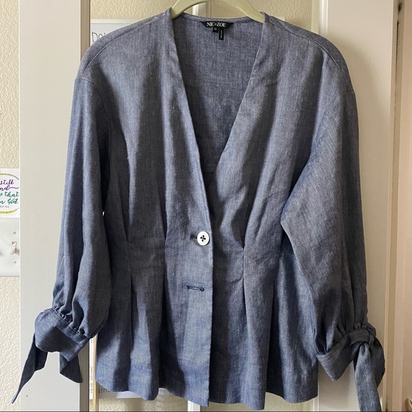 Nic + Zoe womens linen blend twill jacket size XS - Picture 3 of 8
